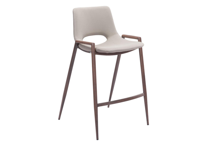 101693 Desi Counter Stool (Set Of 2) Beige & Walnut