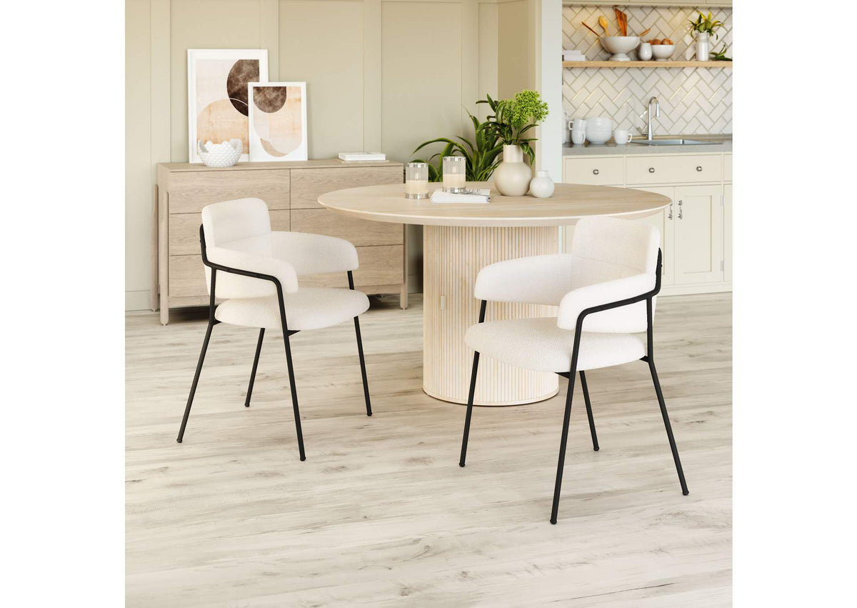 109663 Marcel Dining Chair (Set Of 2) Cream