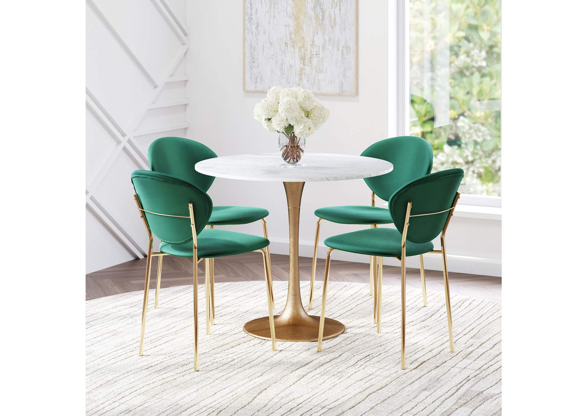 101842 Fullerton Dining Table White & Gold