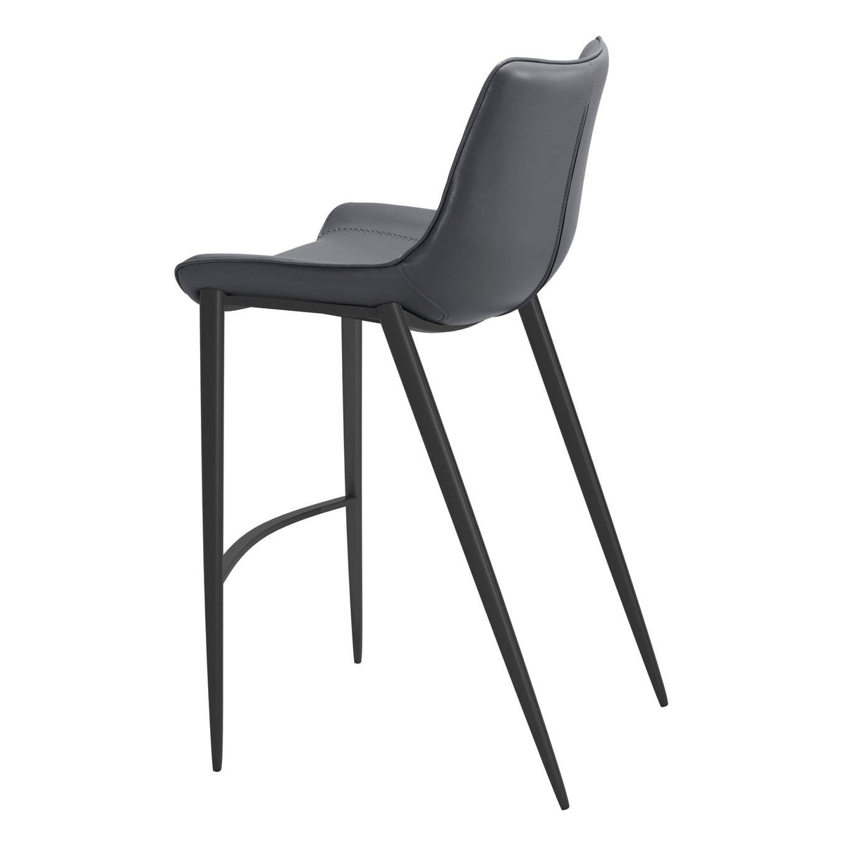 109391 Magnus Barstool (Set Of 2) Dark Gray & Black