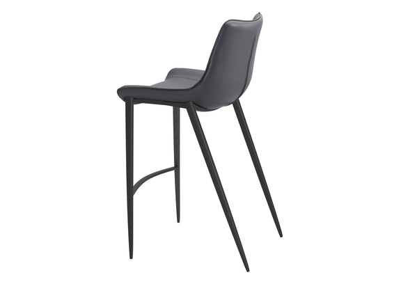 109391 Magnus Barstool (Set Of 2) Dark Gray & Black