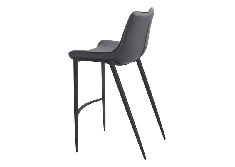 109391 Magnus Barstool (Set Of 2) Dark Gray & Black