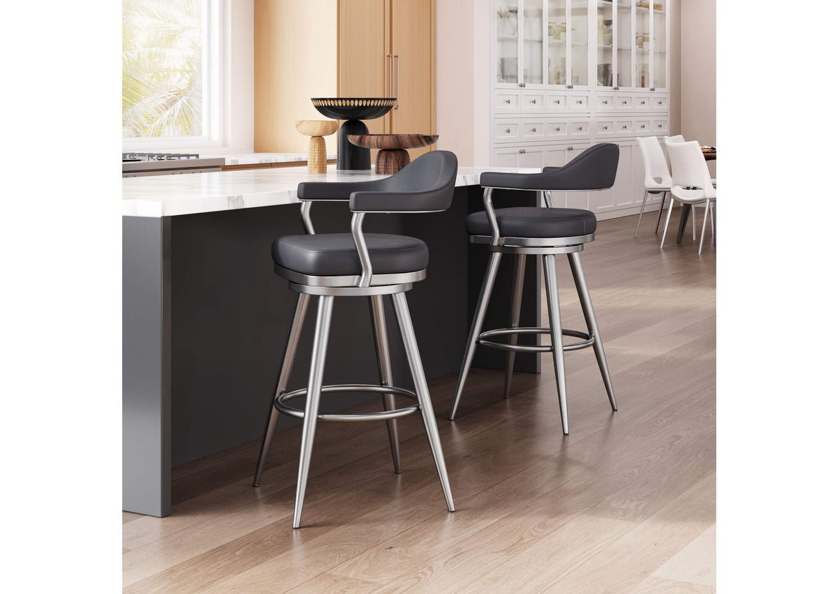 110045 Vagur Swivel Barstool Black