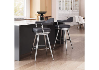 110045 Vagur Swivel Barstool Black