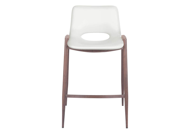 109069 Desi Counter Stool (Set Of 2) White & Walnut
