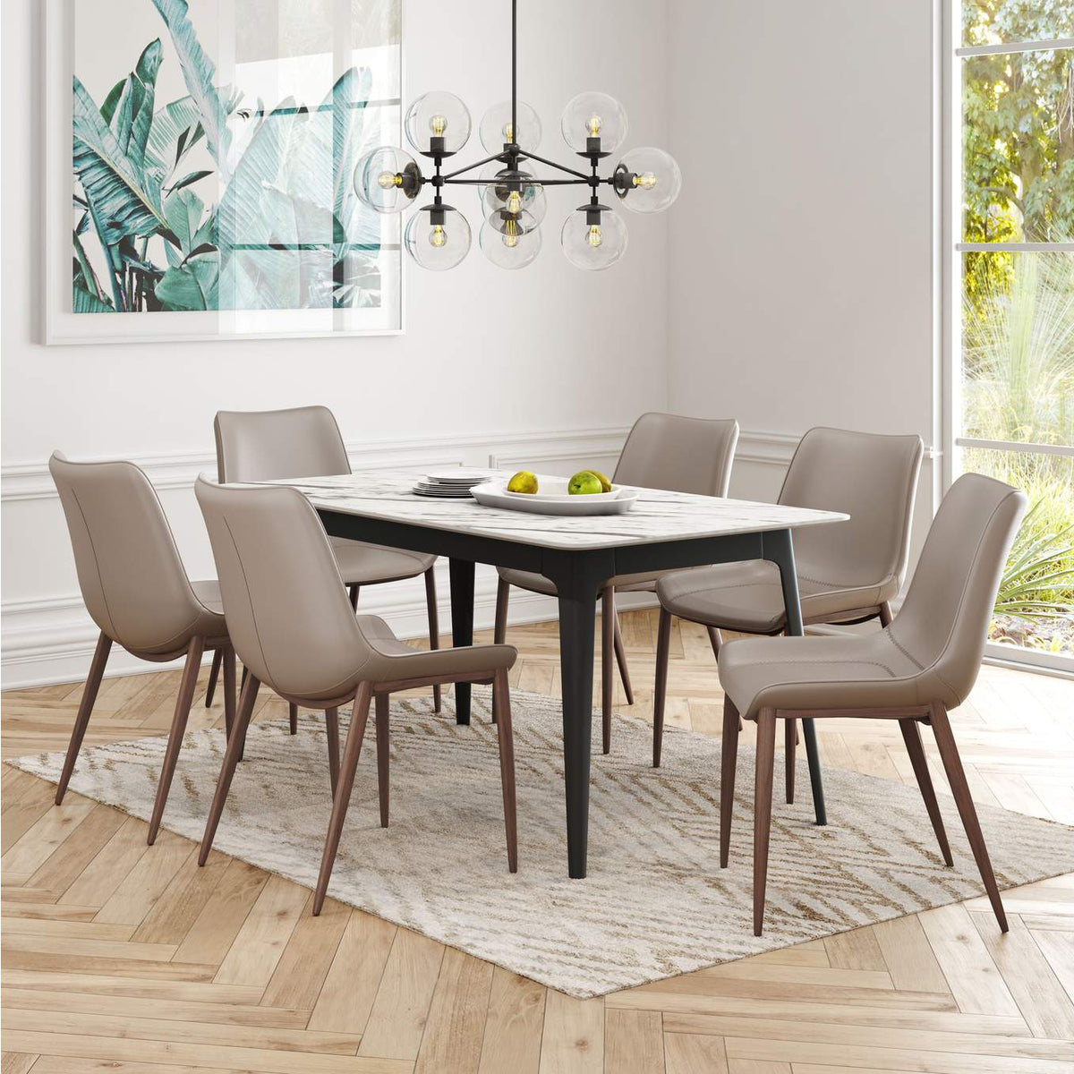 101272 Magnus Dining Chair (Set Of 2) Brown & Walnut