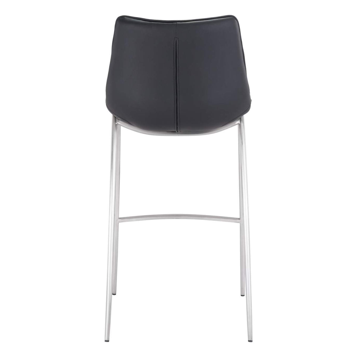 101276 Magnus Barstool (Set Of 2) Black & Silver