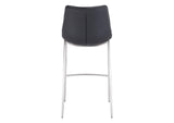101276 Magnus Barstool (Set Of 2) Black & Silver