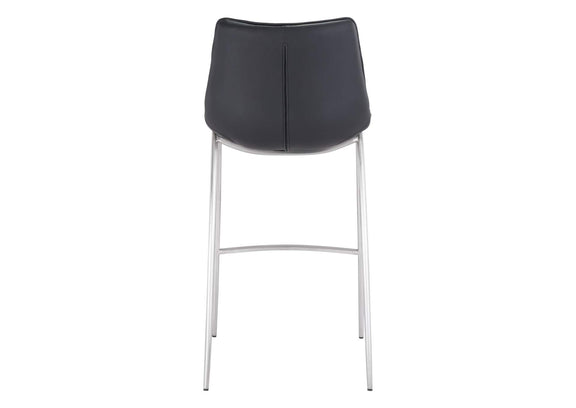101276 Magnus Barstool (Set Of 2) Black & Silver