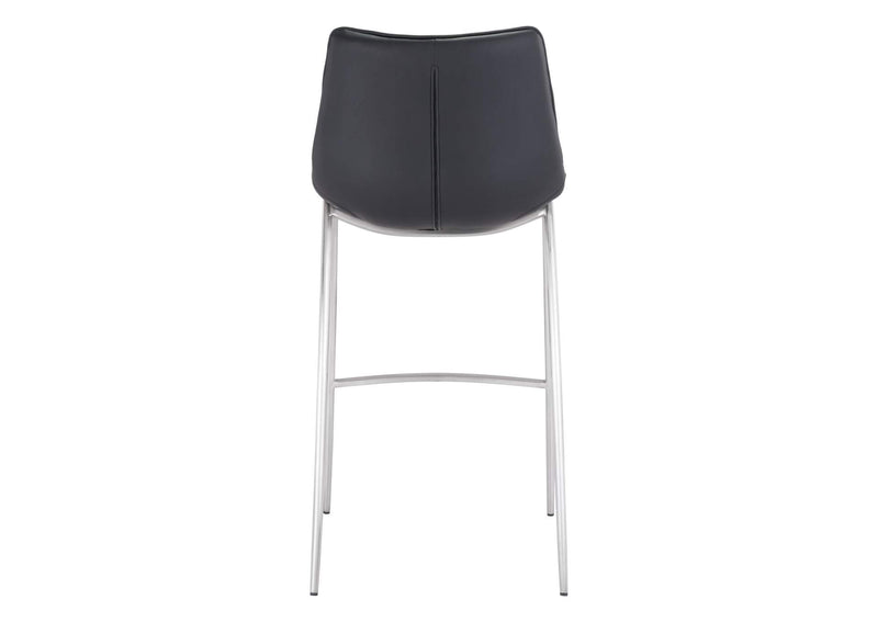 101276 Magnus Barstool (Set Of 2) Black & Silver