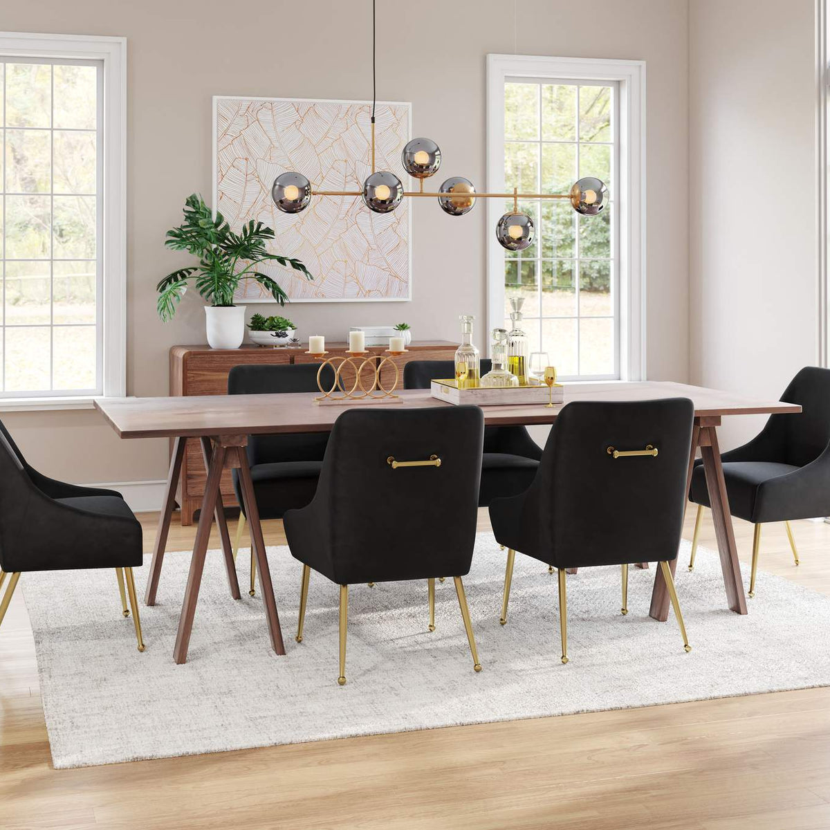 109717 Maxine Dining Chair Black & Gold