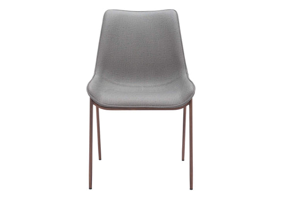 109934 Magnus Dining Chair (Set Of 2) Slate Gray & Walnut