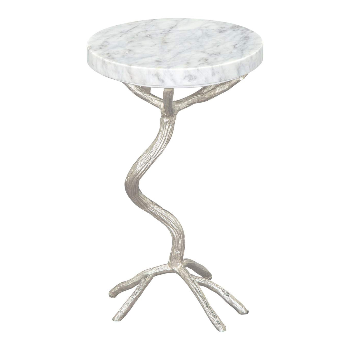 109560 Joel Side Table White & Silver
