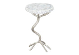 109560 Joel Side Table White & Silver