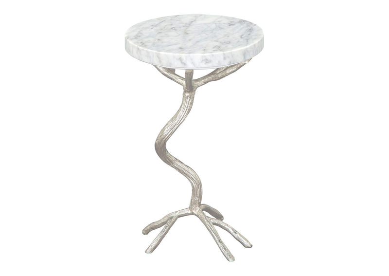 109560 Joel Side Table White & Silver