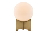 56049 Pearl Table Lamp White & Brass