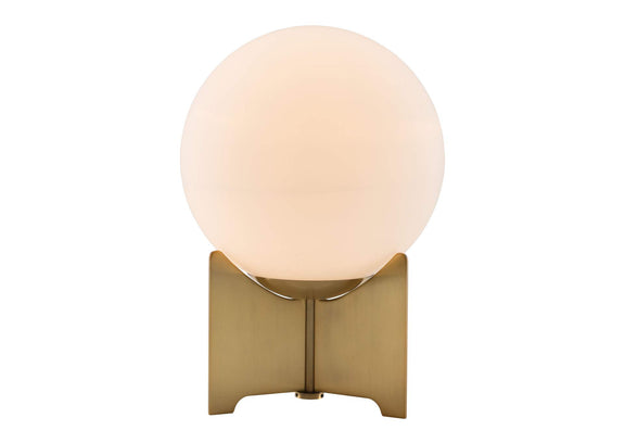 56049 Pearl Table Lamp White & Brass