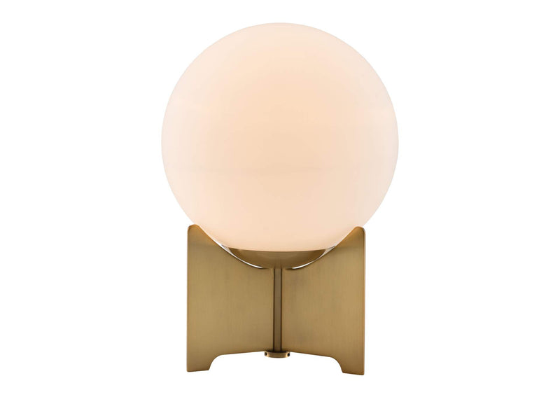 56049 Pearl Table Lamp White & Brass