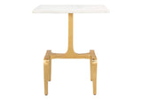101512 Clement Side Table White & Gold