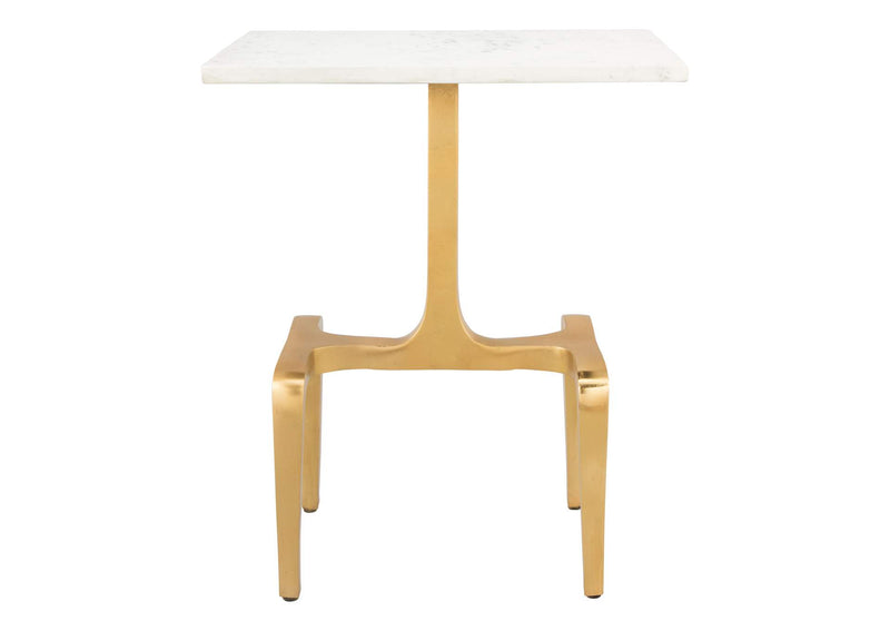 101512 Clement Side Table White & Gold