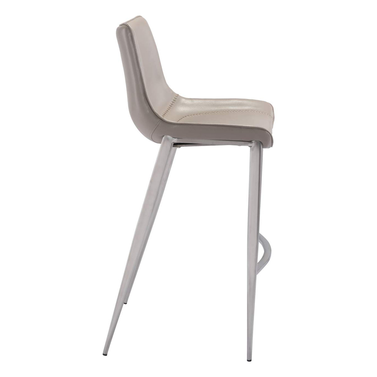 101274 Magnus Barstool (Set Of 2) Brown & Silver