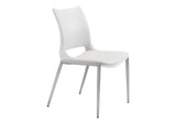 101279 Ace Dining Chair (Set Of 2) White & Silver