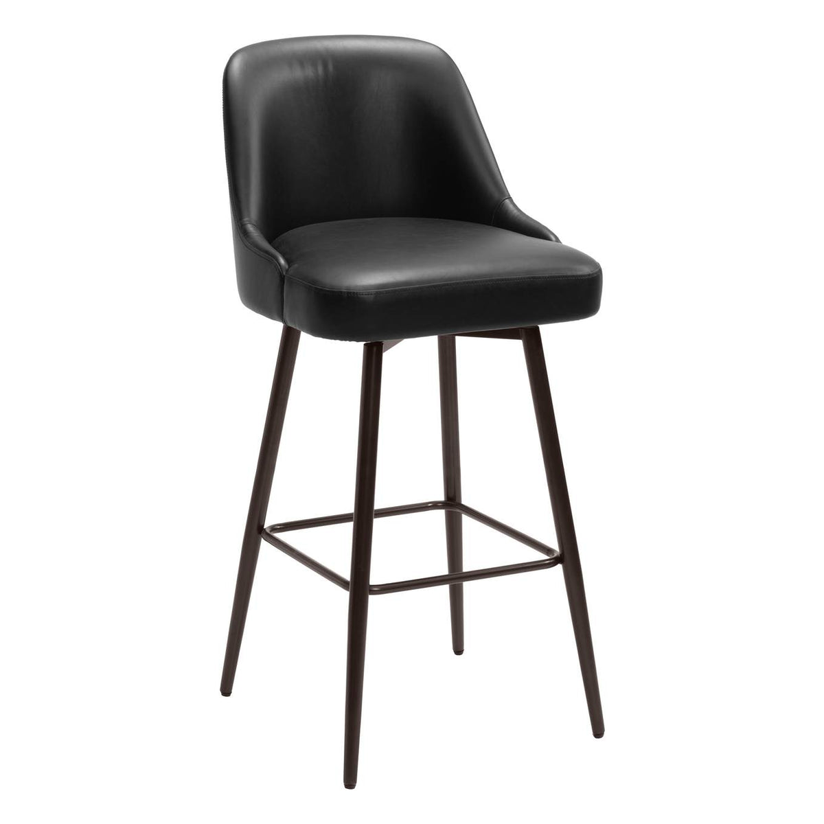 109975 Keppel Swivel Barstool Black & Bronze