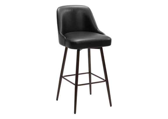 109975 Keppel Swivel Barstool Black & Bronze