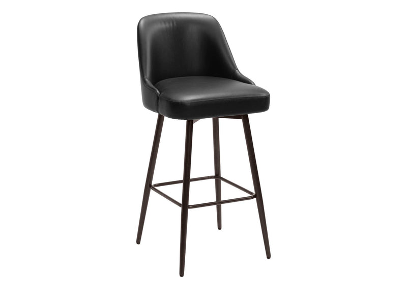 109975 Keppel Swivel Barstool Black & Bronze
