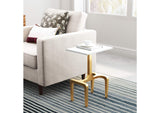 101512 Clement Side Table White & Gold