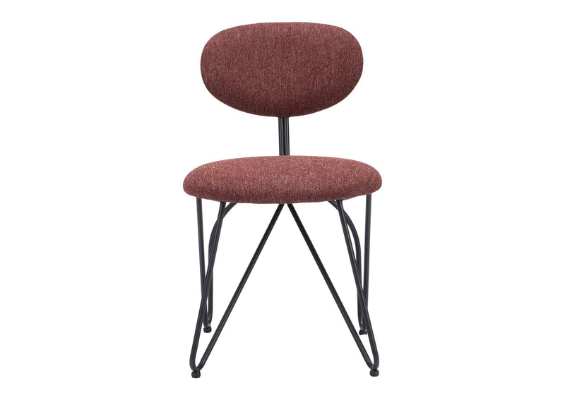 110018 Novi Dining Chair (Set Of 2) Maroon Brown