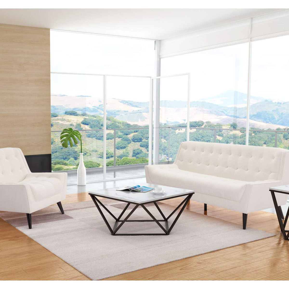 100657 Tintern Coffee Table White & Antique Bronze
