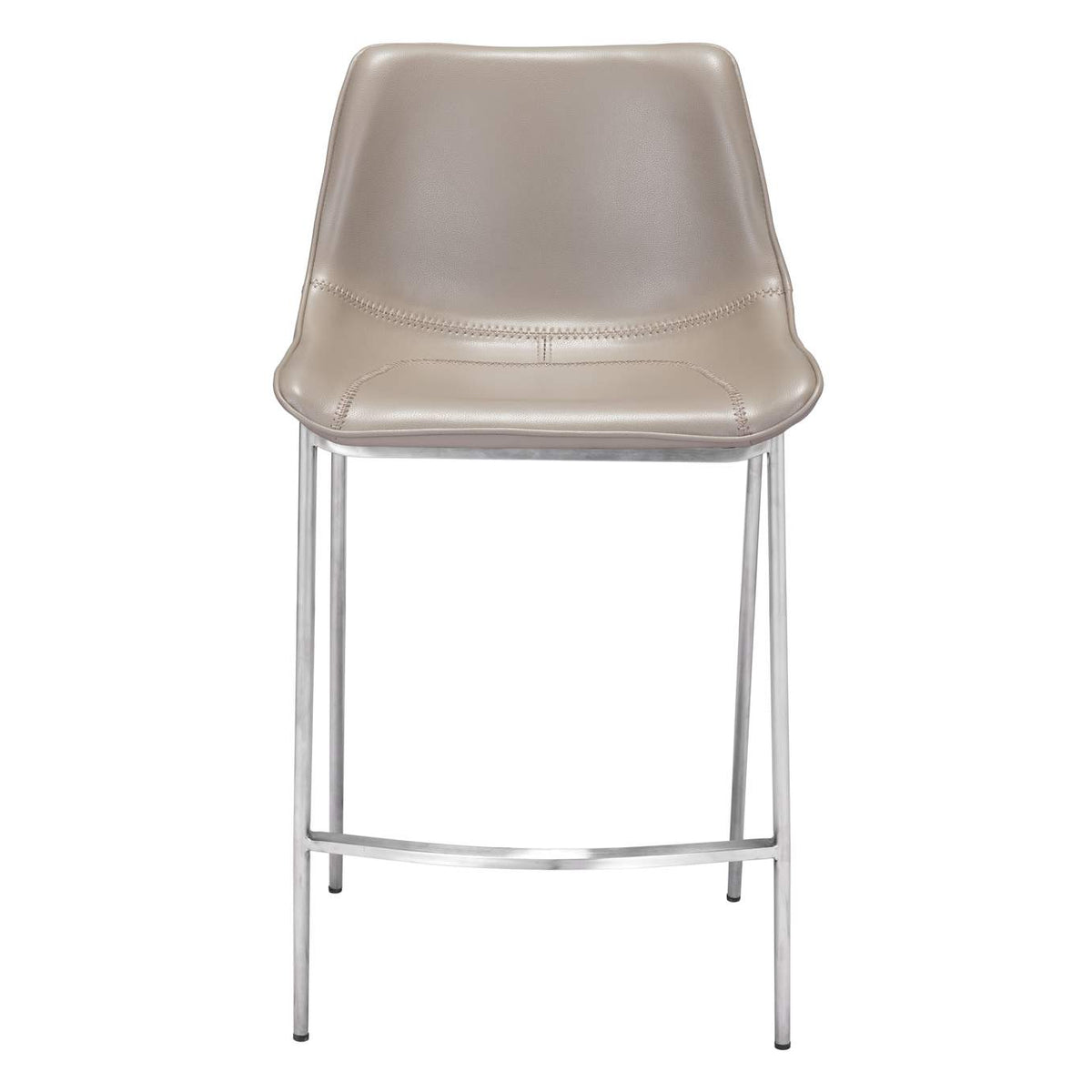 102028 Magnus Counter Stool (Set Of 2) Brown & Silver