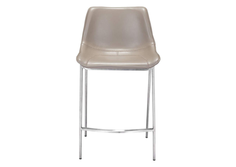 102028 Magnus Counter Stool (Set Of 2) Brown & Silver