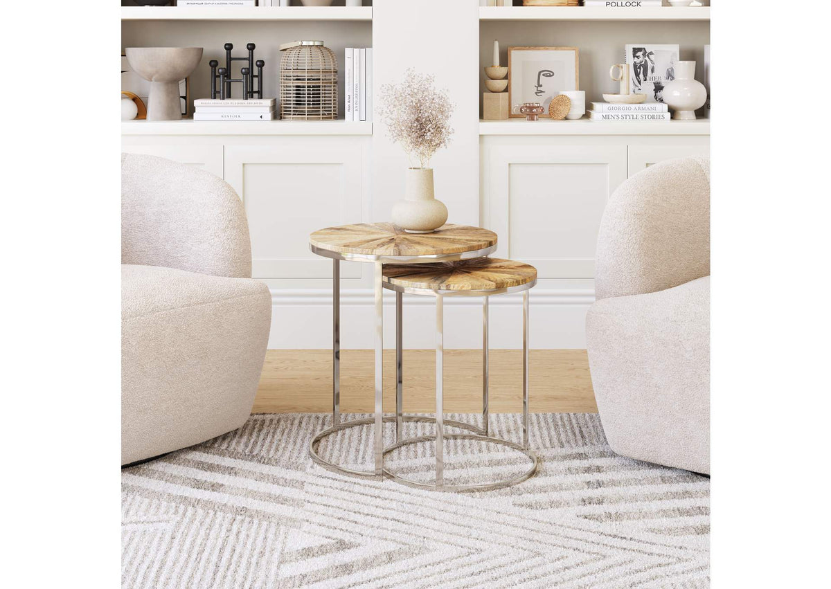 109776 Bari Nesting Table Set (2-Piece) Natural