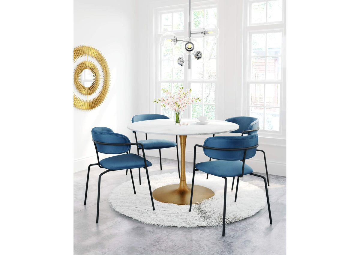 101845 Ithaca Dining Table White & Gold