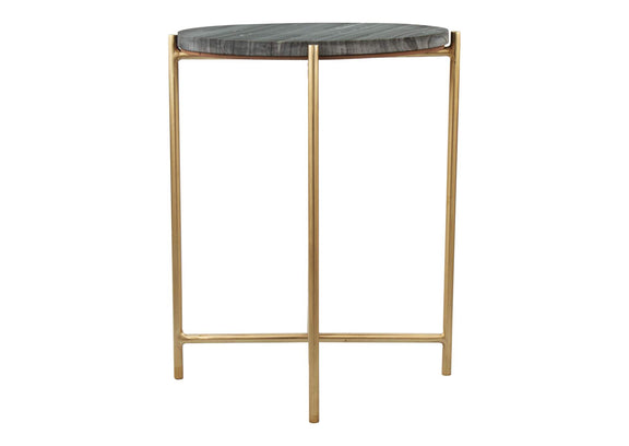 109360 David Side Table Gray & Gold
