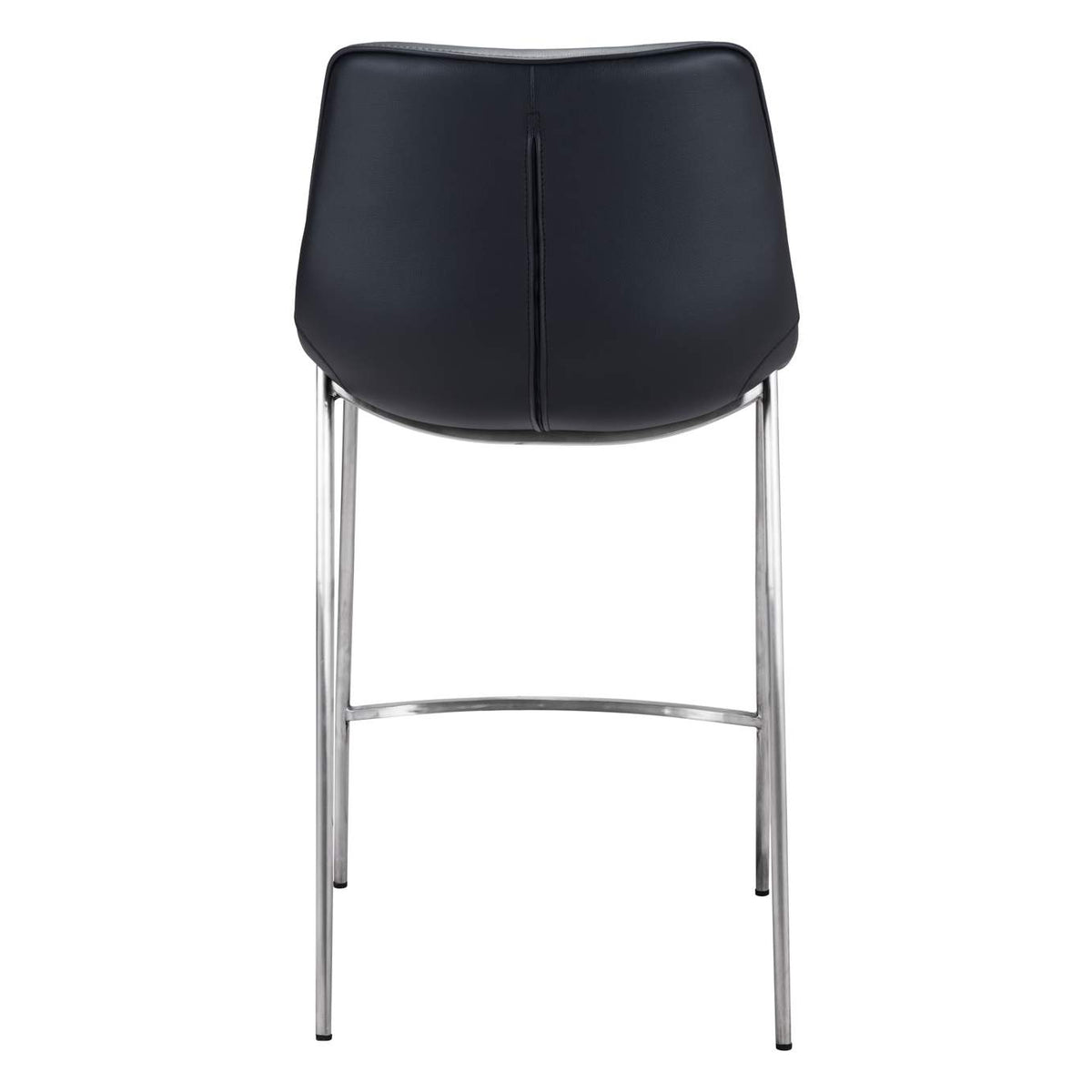 101409 Magnus Counter Stool (Set Of 2) Black & Silver