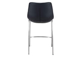 101409 Magnus Counter Stool (Set Of 2) Black & Silver