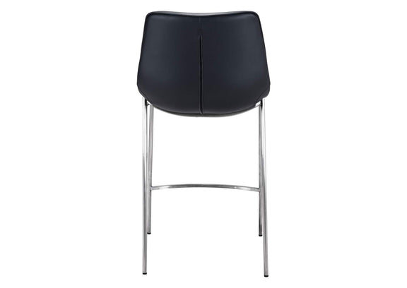 101409 Magnus Counter Stool (Set Of 2) Black & Silver