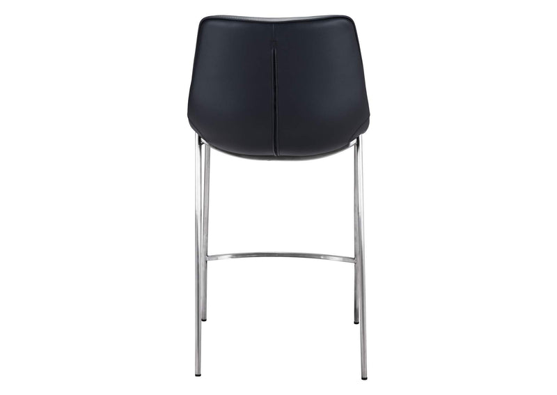 101409 Magnus Counter Stool (Set Of 2) Black & Silver