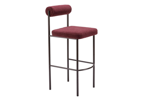 109814 Livorno Barstool (Set Of 2) Red & Bronze