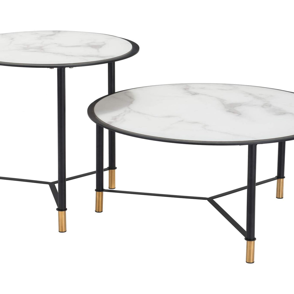 101704 Davis Coffee Table Set (2-Piece) White & Black