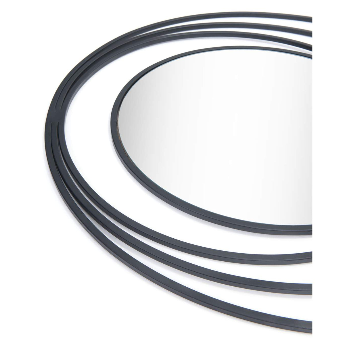 A12207 Luna Round Mirror Black