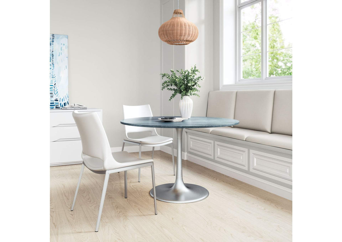 109445 Metropolis Dining Table Gray & Silver