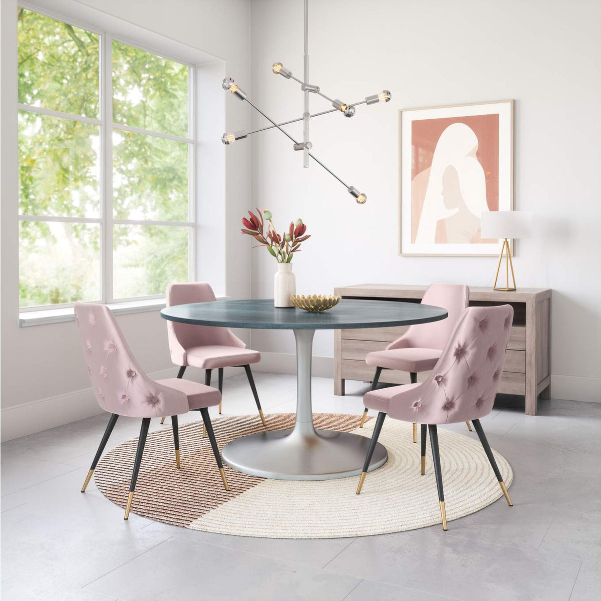 101088 Piccolo Dining Chair (Set Of 2) Pink