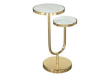 109354 Marc Side Table White & Gold