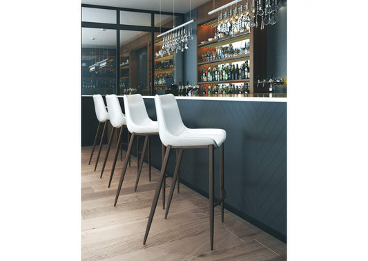 101278 Magnus Barstool (Set Of 2) White & Walnut