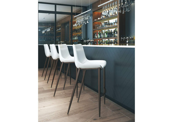101278 Magnus Barstool (Set Of 2) White & Walnut