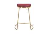 101261 Bree Counter Stool (Set Of 2) Burgundy & Gold